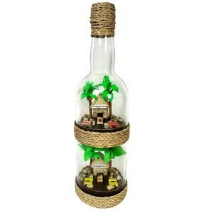 Double Bahay Kubo Philippines Bottle Folk Art Souvenir